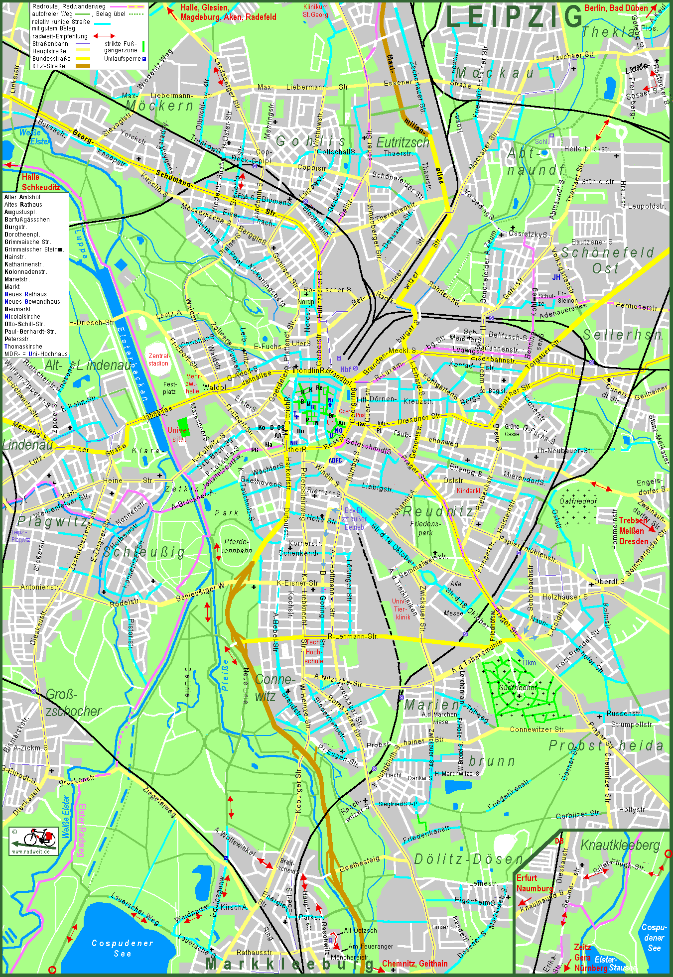 Radweit Leipzig Stadtplan